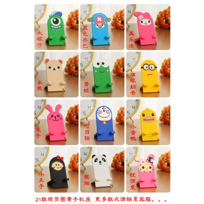 {M'SIA STOCK} Cartoon Handphone/Mobile Stand Holder Accessories 人气橡胶手机座可爱卡通手机支架Telephone