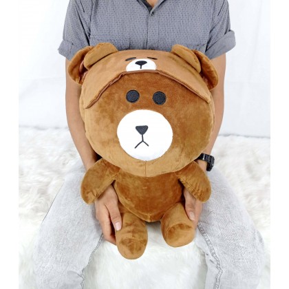 {M'SIA STOCK} EYEMASK LINE FRIEND BROWN/CONY SOFTTOYS/PLUSHTOYS/KIDSTOYS 50CM LINE家族眼罩布朗熊可妮兔娃娃玩具公仔50厘米 Patung Beruang