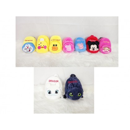 {M'SIA STOCK} CARTOON COIN PURSE BAG SOFTTOYS/PLUSHTOYS/KIDSTOYS 6INCH 18CM 卡通拉链扣包娃娃玩具公仔 6寸 Patung Beruang