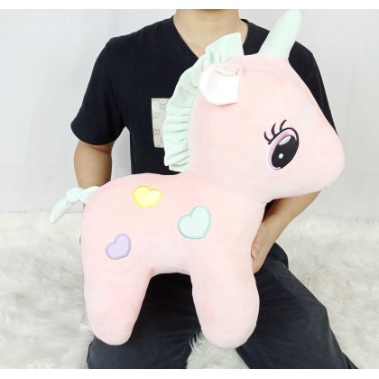 {M'SIA STOCK} UNICORN（STRETCH COTTON） STANDING SOFTTOYS/PLUSHTOYS/KIDSTOYS 50CM 太空棉3色爱心独角马娃娃玩具公仔50厘米 Patung Beruang