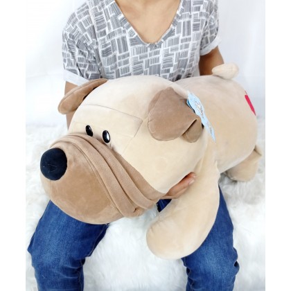 {M'SIA STOCK} DOG（STRETCH COTTON）SOFT TOYS/PLUSH TOYS/KIDS TOYS 60CM 哈巴狗太空棉娃娃玩具公仔60厘米 Anak Patung