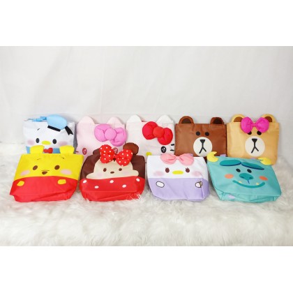 {READY STOCK} CARTOON SMALL HANDY BAG 21cm 7inch 卡通手拿包手提帆布袋小拎包便当袋 7寸Beg Shopping