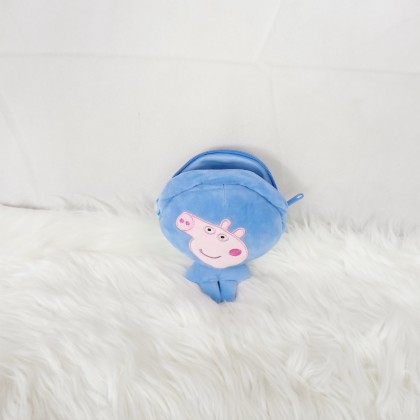 {M'SIA STOCK} PEPPA PIG CROSSBAG SOFTTOYS/PLUSHTOYS/KIDSTOYS 7INCH 21CM 小豬佩奇斜跨包娃娃玩具公仔 7寸 Anak Patung