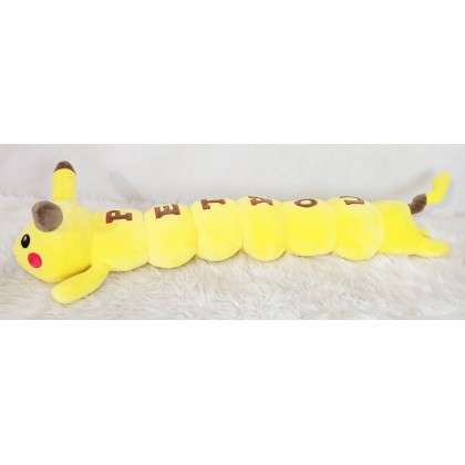 {M'SIA STOCK} CATERPILLAR PIKACHU（Stretch Cotton）Long Pillow SOFTTOYS/PLUSHTOYS/KIDSTOYS 100CM 毛虫皮卡丘娃娃玩具公仔100厘米 Anak Patung