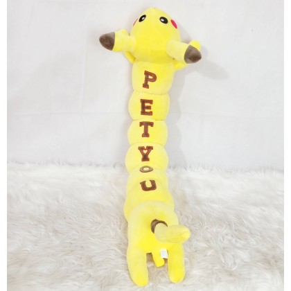 {M'SIA STOCK} CATERPILLAR PIKACHU（Stretch Cotton）Long Pillow SOFTTOYS/PLUSHTOYS/KIDSTOYS 100CM 毛虫皮卡丘娃娃玩具公仔100厘米 Anak Patung