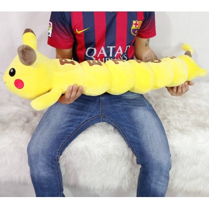 {M'SIA STOCK} CATERPILLAR PIKACHU（Stretch Cotton）Long Pillow SOFTTOYS/PLUSHTOYS/KIDSTOYS 100CM 毛虫皮卡丘娃娃玩具公仔100厘米 Anak Patung