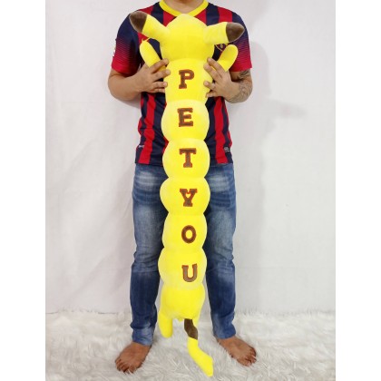 {M'SIA STOCK} CATERPILLAR PIKACHU（Stretch Cotton）Long Pillow SOFTTOYS/PLUSHTOYS/KIDSTOYS 100CM 毛虫皮卡丘娃娃玩具公仔100厘米 Anak Patung