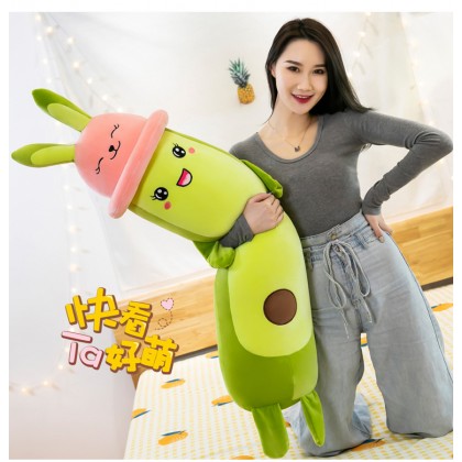{M'SIA STOCK} AVOCADO（Stretch Cotton）Long Pillow SOFTTOYS/PLUSHTOYS/KIDSTOYS/DOLL 90CM 兔子/木眼牛油果娃娃玩具公仔90厘米 Anak Patung