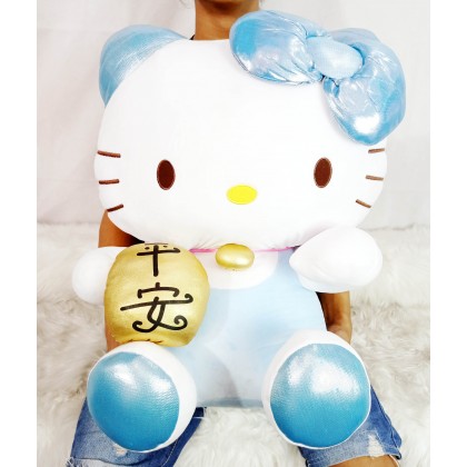 {M'SIA STOCK} Hello Kitty SOFTTOYS/PLUSHTOYS/KIDSTOYS/DOLL 60CM 坐姿祝福凯蒂猫娃娃玩具公仔60厘米 Anak Patung