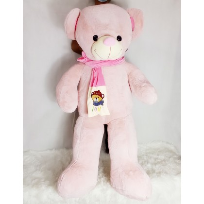 {M'SIA STOCK} Love Scarf Teddy Bear SOFTTOYS/PLUSHTOYS/KIDSTOYS/DOLL 130CM 爱心围巾泰迪熊娃娃玩具公仔130厘米 Anak Patung