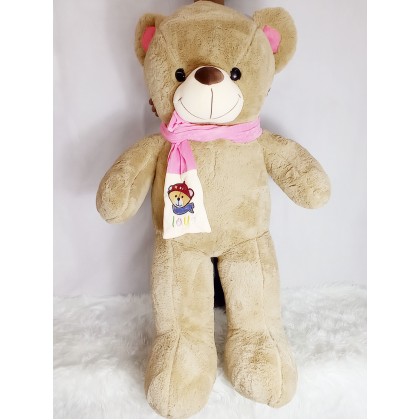 {M'SIA STOCK} Love Scarf Teddy Bear SOFTTOYS/PLUSHTOYS/KIDSTOYS/DOLL 130CM 爱心围巾泰迪熊娃娃玩具公仔130厘米 Anak Patung