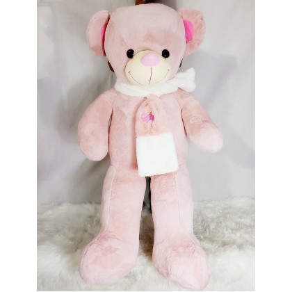 {M'SIA STOCK} Love Scarf Teddy Bear SOFTTOYS/PLUSHTOYS/KIDSTOYS/DOLL 130CM 爱心围巾泰迪熊娃娃玩具公仔130厘米 Anak Patung