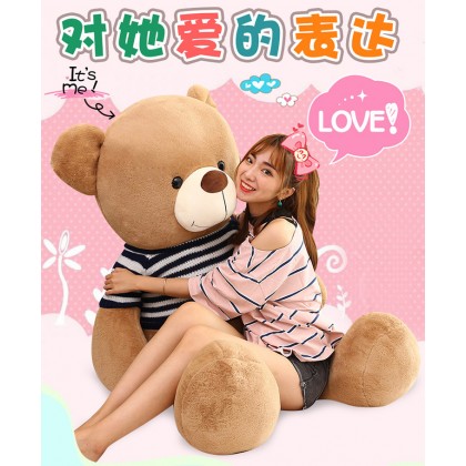 {M'SIA STOCK} Giant Dress Teddy Bear SOFTTOYS/PLUSHTOYS/KIDSTOYS/DOLL 180CM 毛衣泰迪熊娃娃玩具公仔180厘米 Anak Patung