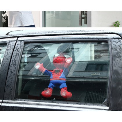 {M'SIA STOCK} Dancing Spiderman Car Glass Plush Toy Can Dance And Sing SOFT TOYS/KIDS TOYS/DOLL 30cm 吸塑跳舞蜘蛛侠娃娃玩具公仔 30厘米