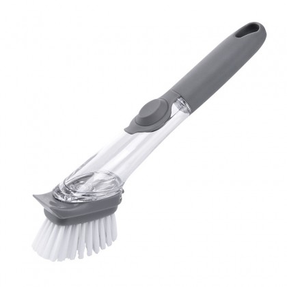 {READY STOCK} Multifunctional Cleaning Brush Automatic Soap Dispensing  厨房洗锅液压刷子懒人清洁器