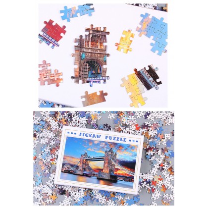 1000pcs Mini Puzzles DIY Educational Jigsaw Framed Puzzle 成人1000片 彩虹地球星空圆形 益智卡通定制平面拼图玩具
