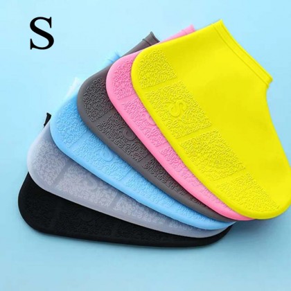 S size Waterproof Shoes Cover Environmental Protection Reusable Anti-Slip  S尺码硅胶鞋套防水加厚防滑 Penutup Kasut Kalis Air