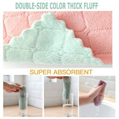 {M'SIA STOCK} Kitchen Dish Towel Rag Non-stick Oil Double-layer Dish Cloth Kitchen Cleaning Wipes 1pcs 双面抹布Kain Lap Meja